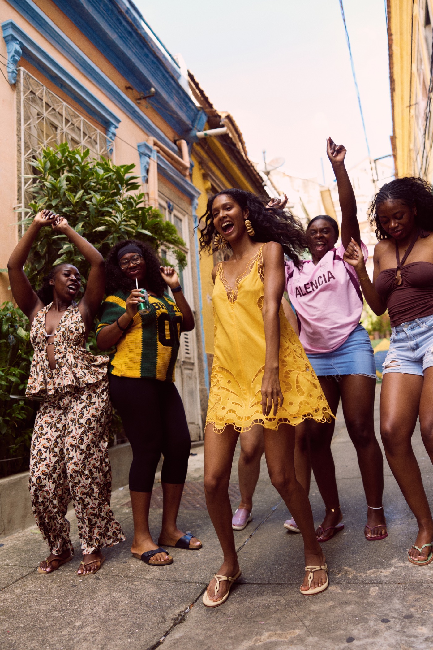Magali Pascal ALEGRIA campaign, dancing in a street of Rio's Centro Histórico